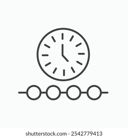 Timeline icon in black and white outlined stroke
