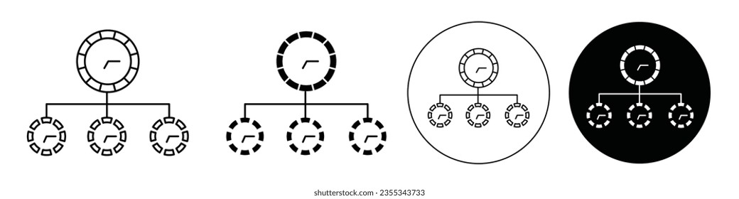 Timeline icon. Business time management cycle symbol. Vector sign of chronological development in company system. Flat logo set of evolution or growth set up. Outline of future time network 