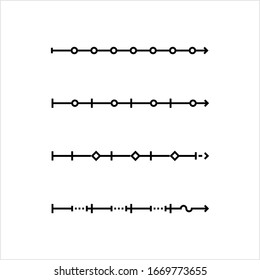 Timeline Icon, Chronological Order Graphical Display Of Events Vector Art Illustration