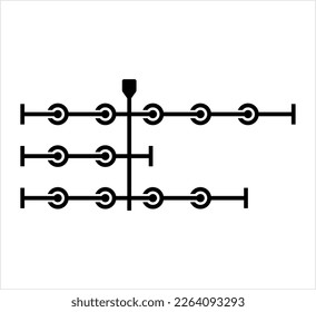 Timeline Icon, Chronological Order Graphical Display Of Events Vector Art Illustration