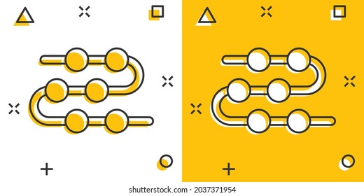 Timeline icon in comic style. Progress cartoon vector illustration on white isolated background. Diagram splash effect business concept.