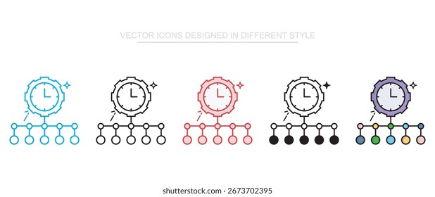Diseño de icono de línea de tiempo con fondo blanco