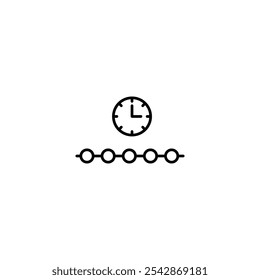Icono de línea de tiempo. Iconos rellenos y de trazo de línea