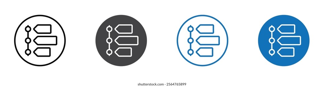 Timeline icon flat editable icon mark set.