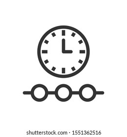 Timeline icon in flat style. Progress vector illustration on white isolated background. Diagram business concept.