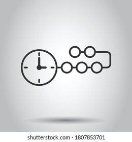 Timeline icon in flat style. Progress vector illustration on white isolated background. Diagram business concept.