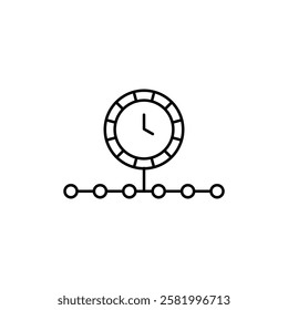 Timeline icon Flat vector set outline