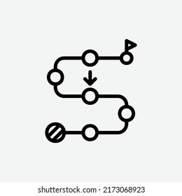  icono de línea de tiempo, icono de modelo de negocio aislado en fondo gris claro, perfecto para sitio web, blog, logotipo, diseño gráfico, medios sociales, interfaz de usuario, aplicación móvil