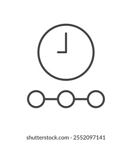 ícone Linha do tempo. ícone de vetor de estilo de linha.