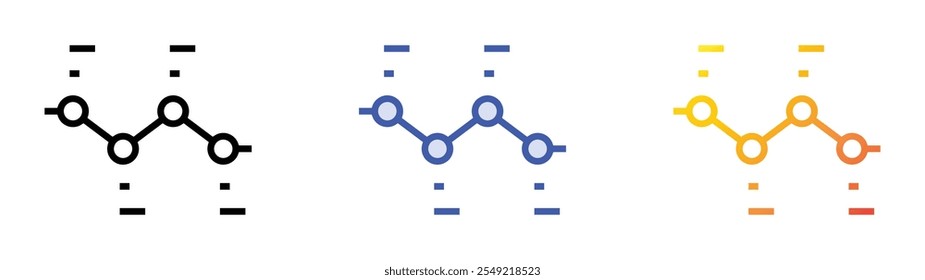 ícone de linha do tempo. Design de estilo linear, preenchimento azul e gradiente isolado em plano de fundo branco