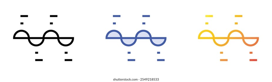 timeline icon. Linear, Blue Fill and Gradient Style Design Isolated On White Background