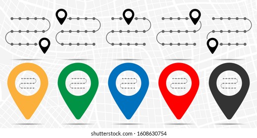 Timeline icon in location set. Simple glyph, flat illustration element of charts and diagrams theme icons