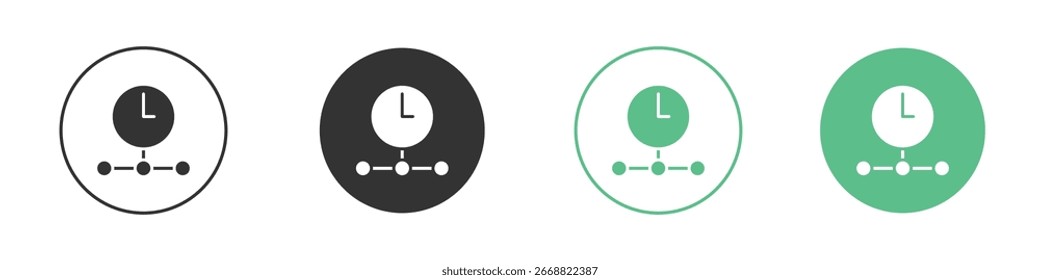 Icono de línea de tiempo Conjunto de iconos de Vector de línea plana mínima.