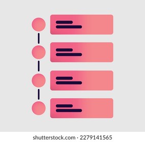 Timeline icon on white background. Process infographic template with 4 options or steps. Modern paper layout design with thin line. Vector illustration graphic design.