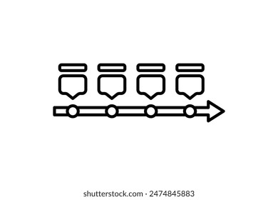 Timeline icon. icon related to action plan. suitable for web site, app, user interfaces, printable etc. line icon style. simple vector design editable