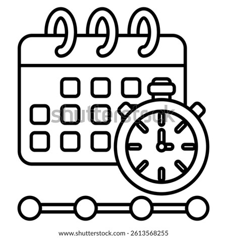 Timeline icon represented by Timeline symbol Line style.