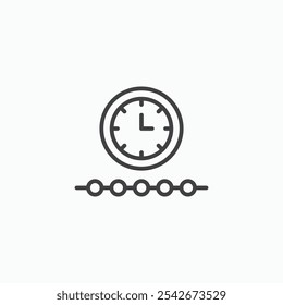 Timeline icon set in black color