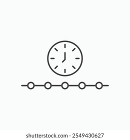 Timeline icon set in blackthin line style.