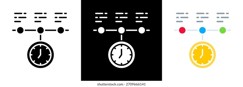 Timeline Icon Set Glyph vector Illustration