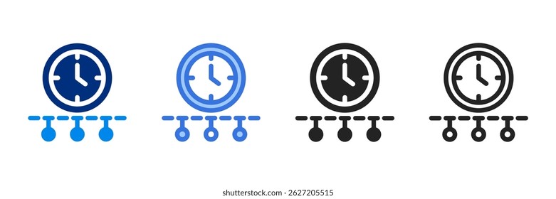 Timeline Icon Set Multiple Style Vector Illustration