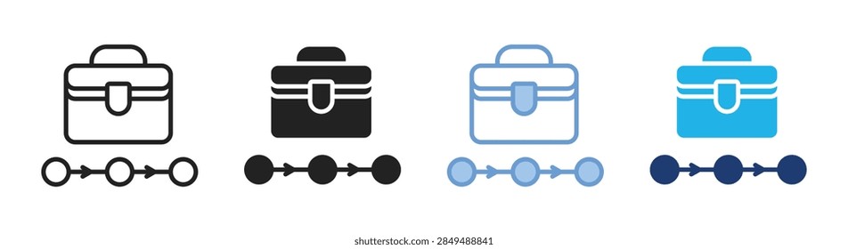 Timeline icon set multiple style collection