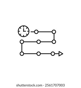Timeline icon Simple thin line flat symbol