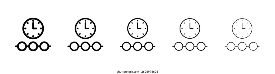 Ícone Linha do tempo Símbolo simples de linha fina plana