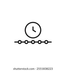 ícone Linha do tempo Contorno fino simples