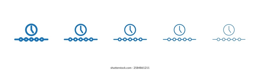 Timeline icon Symbol collection thin outline set