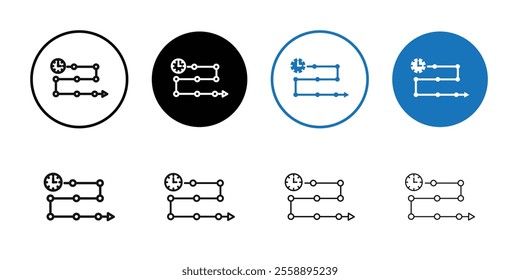 Timeline icon Symbol mark in filled style