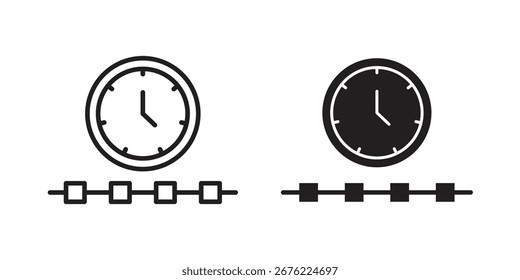 Icono de línea de tiempo para tus Diseños web. Logotipo del icono, App, UI.