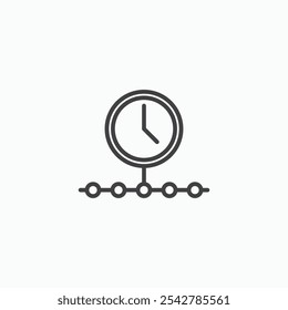 Timeline icon in thin outlined.