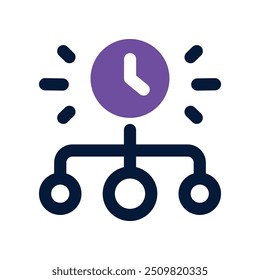 Icono de línea de tiempo. Vector Icono de doble tono para su Sitio web, móvil, presentación y diseño de logotipo.