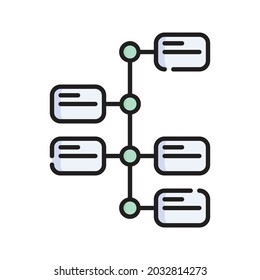 Timeline Icon Vector Illustration. Flat Outline Cartoon. Business Analytics Icon Concept Isolated Premium Vector