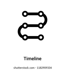 Vetor de ícone de linha do tempo isolado no fundo branco, conceito de logotipo do sinal de linha do tempo em fundo transparente, símbolo preto preenchido
