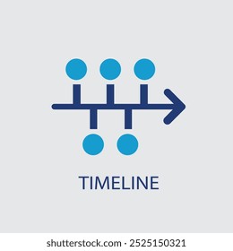 Signo de Vector de icono de línea de tiempo y concepto de logotipo de línea de tiempo aislado.