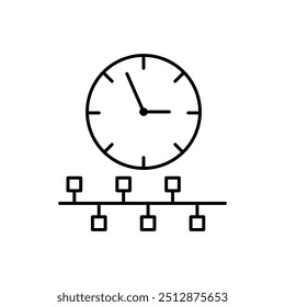 Vetor de ícone de linha do tempo, ilustração de estilo trendy simples plana preto para web e app.eps