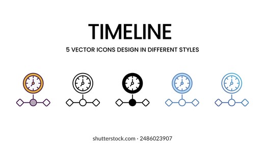 Timeline Icons different style vector stock illustration