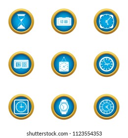 Timeline icons set. Flat set of 9 timeline vector icons for web isolated on white background