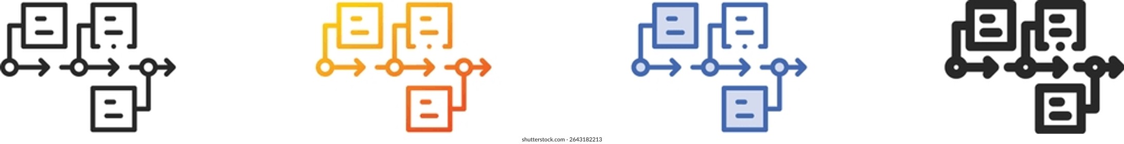 timeline icon.Thin Linear, Gradient, Blue Stroke and bold Style Design Isolated On White Background