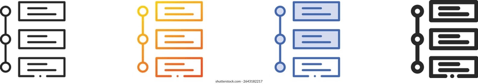 timeline icon.Thin Linear, Gradient, Blue Stroke and bold Style Design Isolated On White Background
