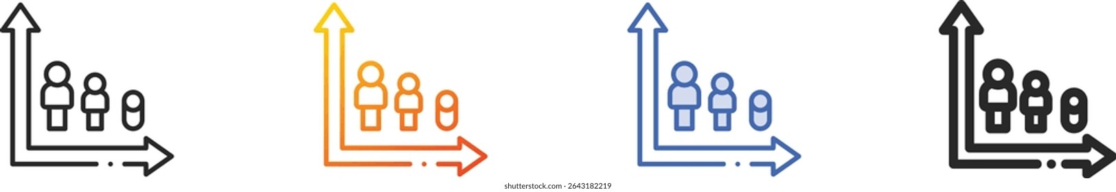 timeline icon.Thin Linear, Gradient, Blue Stroke and bold Style Design Isolated On White Background