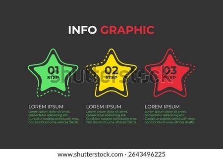 Timeline info graphic design with star for business template. Timeline info graphic 3 star options.