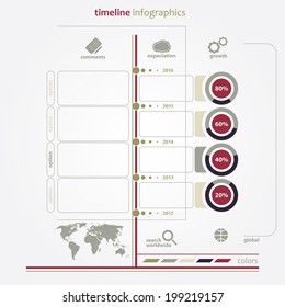 timeline info graphic, vector graphics template 