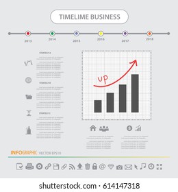 Timeline info graphics design template vector icons set 