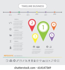 Timeline info graphics design template vector icons set 