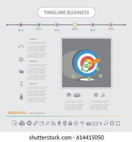 Timeline info graphics design template vector icons set 