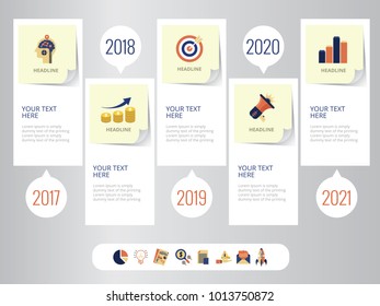 Timeline info graphics with icons set