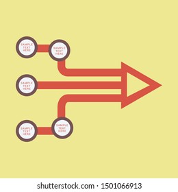Timeline info graphics template with arrows, flowchart, workflow or process 