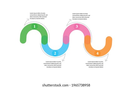 Infografía de la línea de tiempo 4 hito como una carretera. plantilla de infografía de concepto de negocio